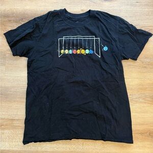 Newton’s Cradle Planets Black Graphic T-Shirt